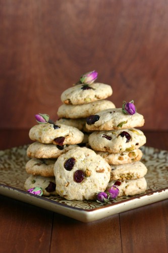 Pistachio, Cranberry, and Rosewater Cookies | Lands & Flavors
